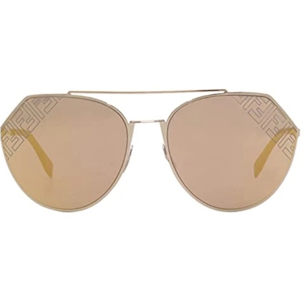 Fendi FF-M0074/S 3YG/0J Sunglasses Women's Light Gold/Blue-Gold Mirror Lens 67mm - Picture 2 of 14